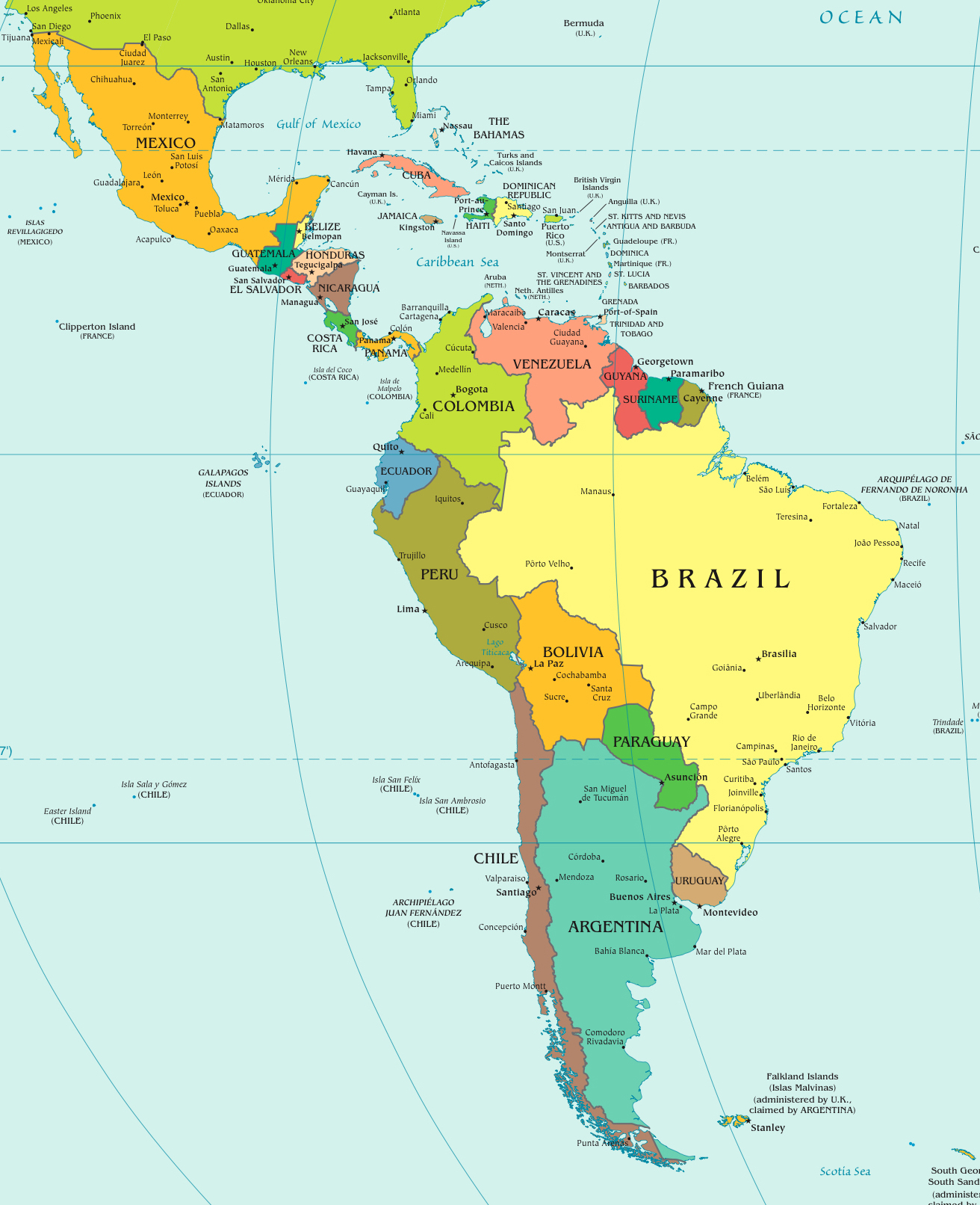 Printable Latin America Map Printable Word Searches